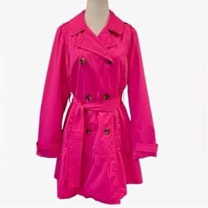 Kate Spade Pink Trench Raincoat Jacket Size Medium